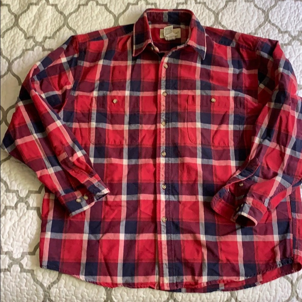 Men’s Red Eddie Bauer button up Size Large